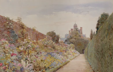 The Rose Walk en Mynthurst, c.1940 (lápiz y acuarela)