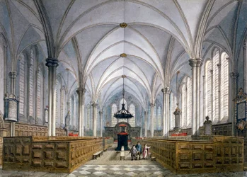 Vista interior de la Iglesia del Templo, Londres, 1811