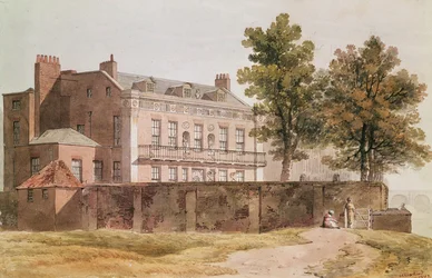 Vista de Grosvenor House en Millbank, 1809