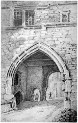 Vista de la Puerta del Rey Juan en la Abadía de San Salvador, Bermondsey, Londres, 1807
