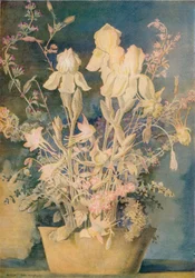 Pintura de flores por George Sheringham, c. 1910-1920, 1936