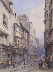 Bell Yard cerca de Chancery Lane, Londres, 1835