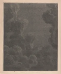 Ventana oeste de la capilla del New College de Oxford, nubes, parte del belén