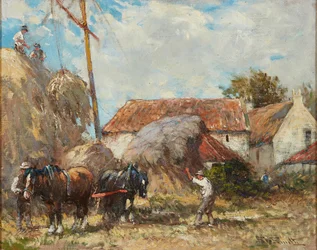 Trabajando la polea de heno