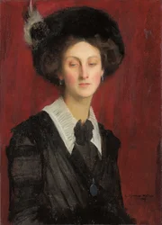 Hilda con un Sombrero Negro