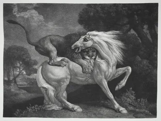 Un caballo atacado por un león, 1788