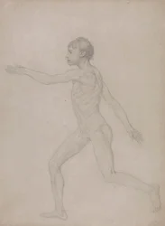 Figura humana, vista lateral (Anteproyecto para el estudio final del cuadro VIII)