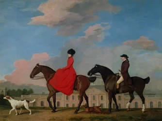 John y Sophia Musters cabalgando en Colwick Hall, 1777