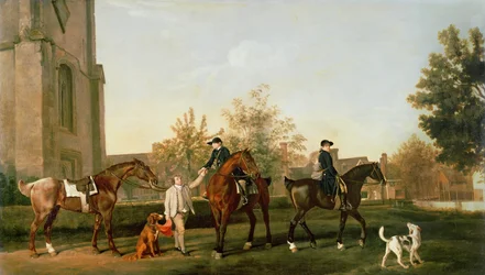 Los sirvientes de caza de Lord Torrington partiendo de Southill, Bedfordshire, c.1765-8