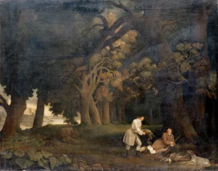Escena de bosque (óleo sobre lienzo)