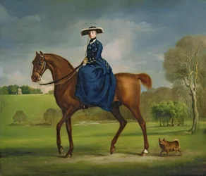 La condesa de Coningsby con el traje de la caza de Charlton