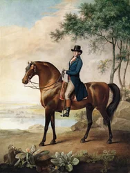 Warren Hastings Esq. en su caballo árabe, después de una pintura de George Stubbs