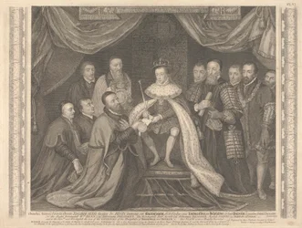 El rey Eduardo VI presenta la Carta de Bridewell a Sir George Barnes