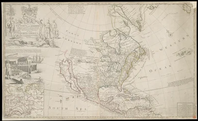 Mapa de Norteamérica, c. 1720 (grabado)