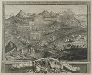 La formación de batalla de Carberry Hill cerca de Edimburgo en 1567, c.1738