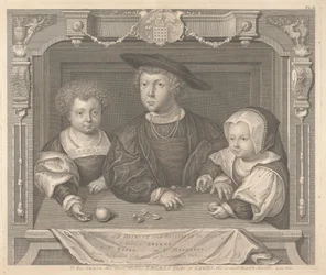 Tres hijos de Enrique VII y su reina Isabel, el príncipe Arturo, el príncipe Enrique y la princesa Margarita