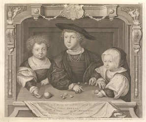 Tres hijos del rey Enrique VII e Isabel de York, su reina