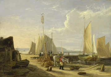 Escena de Puerto en la Isla de Wight, mirando hacia las Agujas