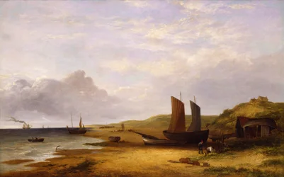 Escena costera (óleo sobre lienzo)