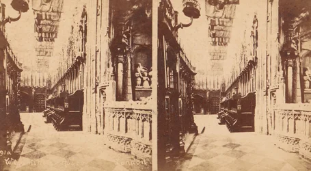 Grupo de 5 vistas estereográficas de la Abadía de Westminster, Londres, Inglaterra, 1850s-1910s