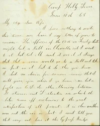 Carta de George Wyckoff, Campamento Holly, Tennessee, a Josephine, 11 de junio de 1863