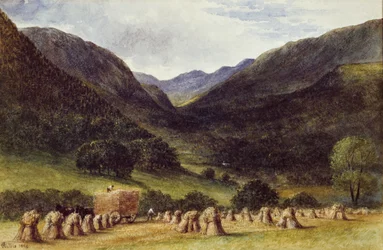 Tiempo de cosecha, Llyn Crafnant, Gales del Norte, 1869