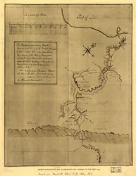 Mapa de George Washington, que acompaña su "diario al Ohio", 1754. LOC 99446116