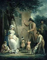 Perros danzantes, grabado por Thomas Gaugain (1748-1812), pub. por T. Philipe, 1796 (grabado a puntos)