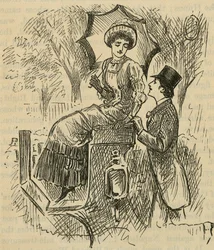 Coqueteo. Ilustración de George du Maurier (1834-1896) publicada en 1882