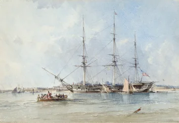 La fragata Blackwall Seringapatam anclada frente al Fuerte Tilbury