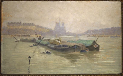 Ile Saint-Louis y Notre-Dame, vistas desde el Puente de Austerlitz, hacia 1910 (pintura)