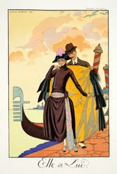 Ella y él, de "Falbalas & Fanfreluches, Almanach des Modes Présentes, Passées et Futures".