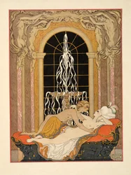 Ilustración de "Les Liaisons Dangereuses" de Pierre Choderlos de Laclos (1741-1803) pub. 1934 (impresión en plantilla)