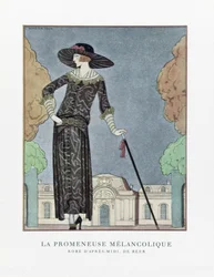 El caminante melancólico, pub. 1922 (impresión en plantilla)
