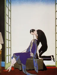 Le Feu, litografía de George Barbier (1882-1932), de Falbalas et Fanfreluches, Almanach des Modes Presentes, Passees et Futures