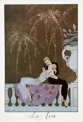 Le Feu, litografía de George Barbier (1882-1932), de Falbalas et Fanfreluches, Almanach des Modes Presentes, Passees et Futures