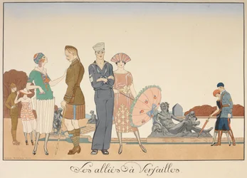 Les allies à Versailles. Diversas representaciones de soldados de los aliados.