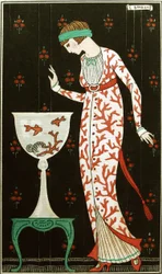 "Vestido interior de seda brocada" 1913 (plantilla)