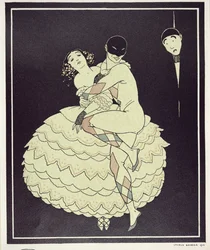 Tamara Karsavina (1885-1978) como Colombina y Vaslav Nijinsky (1890-1950) como Arlequín en 