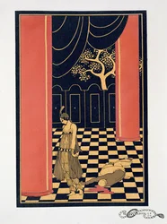 Tamara Karsavina (1885-1978) en el papel principal de "Thamar".