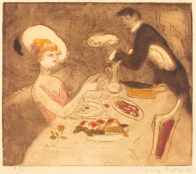 Mujer cenando