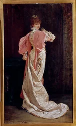 Retrato de cuerpo entero de la comediante francesa Henriette Rosine Bernard, conocida como Sarah Bernhardt (1844-1923)