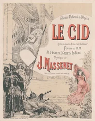 Póster para el estreno de la ópera Le Cid de Jules Massenet