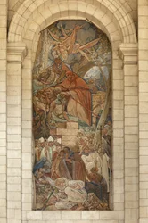 Catedral. Antigua iglesia abacial (Abbaye Saint-Vaast). Interior. Transepto sur. Pintura mural.