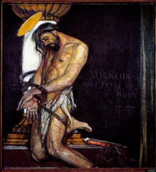 Cristo tiene la columna Pintura de Georges Desvallieres (1861-1950) 1910 París, Museo Nacional de Arte Moderno