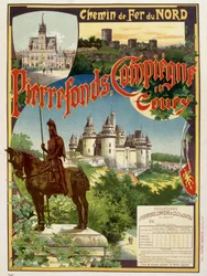 Pierrefonds, Compiègne y Coury - Póster publicitario de los Ferrocarriles del Norte, por G. Fraipont
