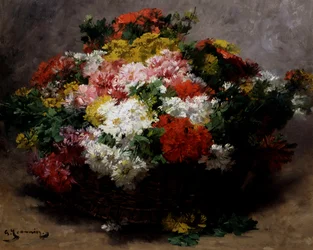 Ásteres multicolores. Pintura de Georges Jeannin (1841-1925) Colección particular.