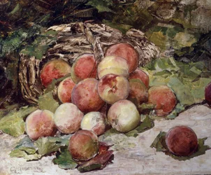 Melocotones. Pintura de Georges Jeannin (1841-1925) Colección particular.