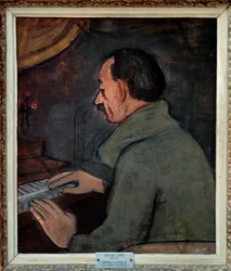 Retrato de Maurice Utrillo (1883-1955), pintor francés. Pintura de Georges Kars (1882-1955), siglo XX. Óleo sobre lienzo. Dim: 0,56 X 0,47m. Lyon. Museo de Bellas Artes. Cuidado. La utilización de esta obra puede estar sujeta a una solicitud de autorizació