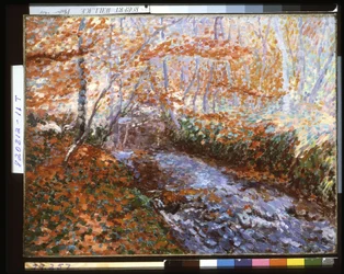 El río Briante (Interior del bosque en otoño) (óleo sobre lienzo)